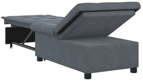 Sofa ágy 3 az 1-ben kihúzható dizájn sötétszürke bársony
