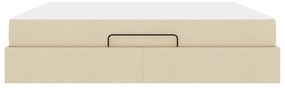 Ágykeret tárolóval Krém 180 x 200 cm szövet