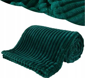 Takaró 200x220 Mikroszálas Dombornyomott Vastag Meleg Ágytakaró Zöld