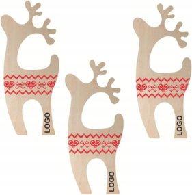 3 db-os Karácsonyi Rénszarvas Szett Fából Scandi Logóval Z69