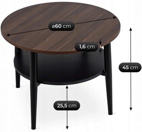Dohányzóasztal, dió/fekete PAULO