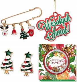 KarĂĄcsonyi szett bross fĂŒlbevalĂł tĂŒkör AjĂĄndĂ©k NĆknek karĂĄcsonyra