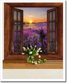Poszterek keretben 40x50 Ablak levendula kilátással