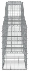 vidaXL 5 db íves horganyzott vas gabion kosár 400x50x80/100 cm