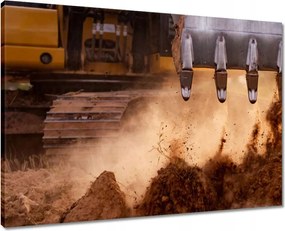 Vászonkép 70x50 Kotrógép kanál földdel