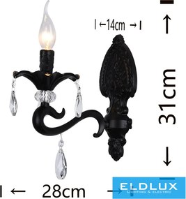 ELDLUX E43-1N Kristály Fali Lámpa IP20