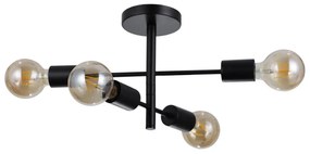 ITALUX PND-4025-4-BL PIANSI Vintage Mennyezeti Lámpák Matt Fekete E27 IP20