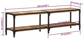 tömör mangófa TV-szekrény 150x30x41 cm