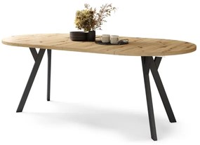 Bővíthető étkezőasztal ARTUR artisan tölgy/fekete
