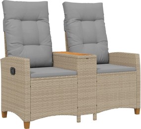 vidaXL Dönthető pad asztallal Beige és Világosszürke 126 x 65 x 112 cm