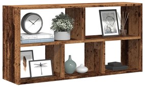 antik fa színű szerelt fa fali polc 100 x 25 x 50 cm