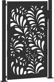 vidaXL fekete acél kerti kapu 100x150 cm hullámmintás acélból