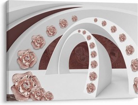 Kép - 3D ívek virágokkal (70x50 cm)