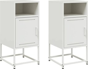 vidaXL 2 db fehér acél éjjeliszekrény 36 x 39 x 78 cm