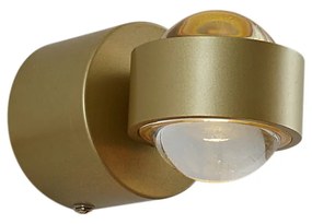 Design fali lámpa sárgaréz LED-del IP44 - Lens