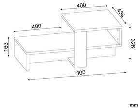 Chain White and Walnut dohányzóasztal