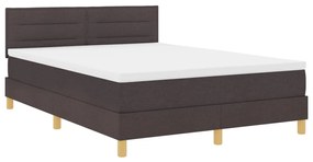 Boxspring ágy matraccal Sötétbarna 140x190 cm Szövet