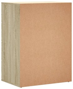 2 db sonoma tölgy színű szerelt fa tálalóasztal 60 x 39 x 80 cm