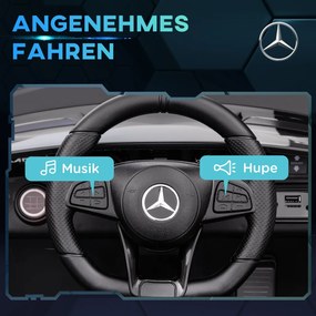 AIYAPLAY Elektromos gyerekautó, Mercedes, 3-5 km/h, távirányító, fények és zene, fekete