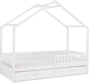 Montessori ágy, 90x200, fehér, tömör, BIANKA