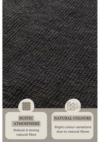 Fekete juta szőnyeg 80x150 cm Bouclé – Hanse Home