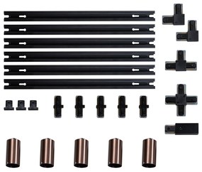 Modern sínrendszer 5 sötét bronz spotlámpával, 1 fázisú GU10 35 mm - Iconic Ruby