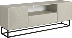 Asha TV szekrény, fiókkal és fekete fém kerettel - 167 cm - kasmír