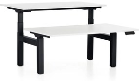 OfficeTech Dual állítható magasságú íróasztal, 140 x 80 cm, fekete alap, fehér
