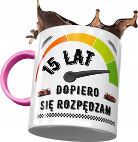 Rózsaszín Bögre Születésnapra 15 15. 15. Ajándék Nyomtatott Fotóval