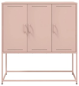 rózsaszín acél magasszekrény 100,5 x 39 x 107 cm