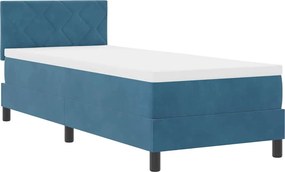 vidaXL LED Box Spring Ágy matracmal Sötét kék 80 x 200 cm Bársony