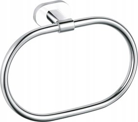 Rav Kör alakú króm/fehér fürdőszobai kiegészítő Yukon, Szín: króm/fehér (YUA0104C