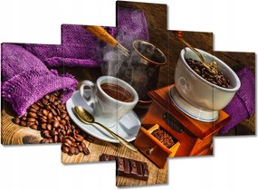 Vászonkép 100x70 Lila kávés zsákok