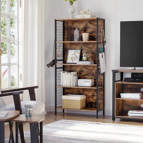 Könyvszekrény TAYLOR 5 polc 155x74 cm, rusztikus barna