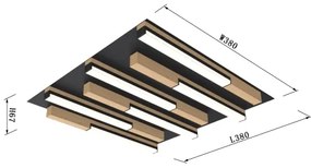 Wofi 9031-606 - PALERMO LED 26W 230V dimmelhető fa mennyezeti lámpa
