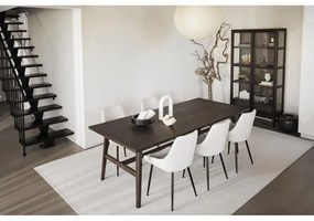 Sötétbarna étkezőasztal tölgyfa dekorral 100x220 cm Plainfield – Rowico