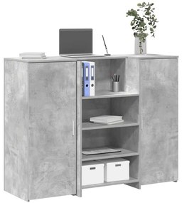 recepciós pult betonszürke 135x50x103,5 cm szerelt fa