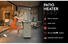 Planika Faro GAS - Kültéri gáz kandalló 142x36 cm 8kW szürke + védőborítás