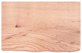 világosbarna kezelt tömör tölgyfa fali polc 60x40x(2-6) cm