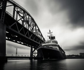 Poszter 60x50cm Hajó a hídnál