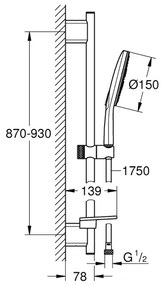 GROHE 26594000 - RAINSHOWER SMARTACTIVE 150 900 mm zuhanyszett fényes króm