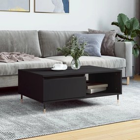 Fekete szerelt fa dohányzóasztal 90 x 60 x 35 cm
