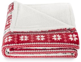 4Home Téli álom gyapjú hatású pléd piros, 150 x 200 cm