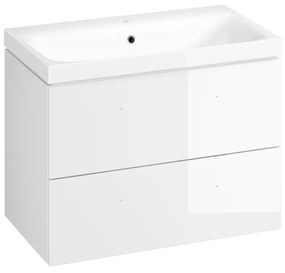 Fürdőszobaszekrény mosdóval Cersanit Medley 80x61,5x45 cm fehér lesk S801-351-DSM
