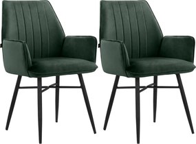 Zöld kárpitozott étkezőfotel szett 2 db-os Anzo – Støraa