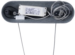 Modern fekete függőlámpa szürke belsővel, LED-del, 3 lépésben dimmelhető - Dani