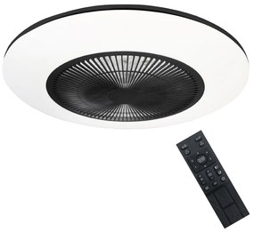 Milagro LED Dimmelhető mennyezeti lámpa ventilátorral ARIA LED/38W/230V fekete/fehér + távirányító MI1953