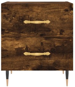 füstös tölgy színű szerelt fa éjjeliszekrény 40 x 35 x 47,5 cm