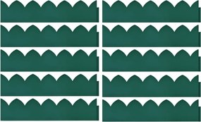 vidaXL 10 db zöld polipropilén gyepszegély 65 x 15 cm