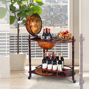 Gurulós földgömb alakú bortartó állvány